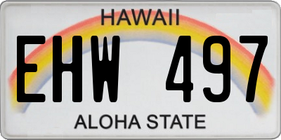 HI license plate EHW497