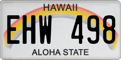 HI license plate EHW498