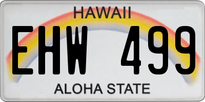 HI license plate EHW499