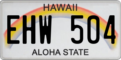 HI license plate EHW504