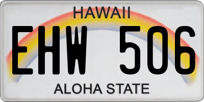 HI license plate EHW506