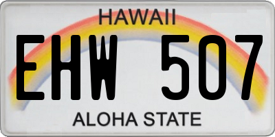 HI license plate EHW507