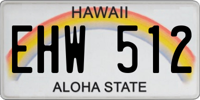 HI license plate EHW512