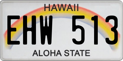 HI license plate EHW513