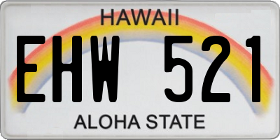 HI license plate EHW521