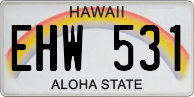 HI license plate EHW531