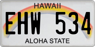 HI license plate EHW534