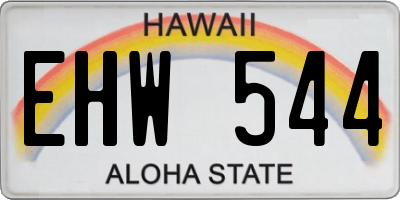 HI license plate EHW544