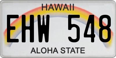 HI license plate EHW548