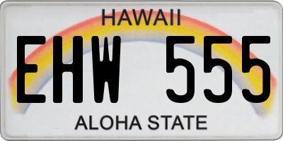 HI license plate EHW555