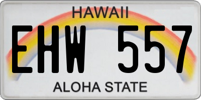 HI license plate EHW557