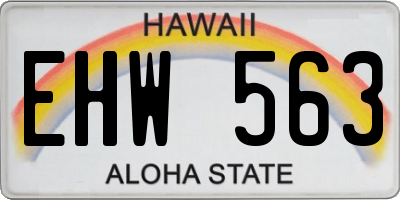 HI license plate EHW563