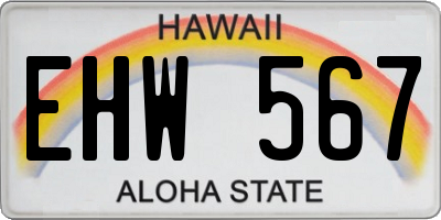 HI license plate EHW567