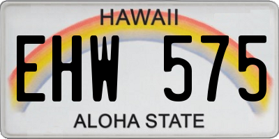 HI license plate EHW575