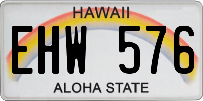 HI license plate EHW576
