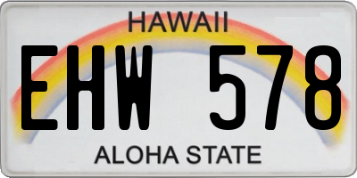 HI license plate EHW578