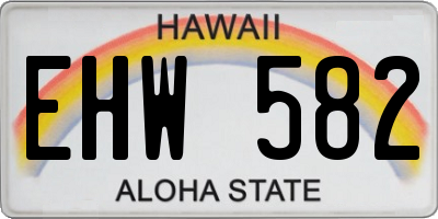 HI license plate EHW582