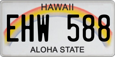 HI license plate EHW588