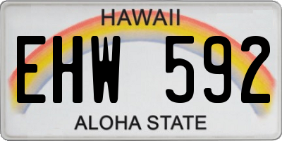 HI license plate EHW592