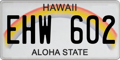 HI license plate EHW602