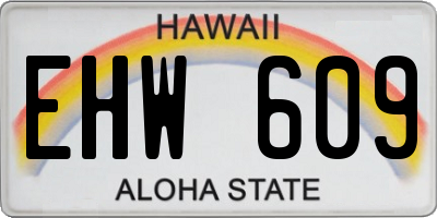 HI license plate EHW609