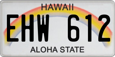 HI license plate EHW612