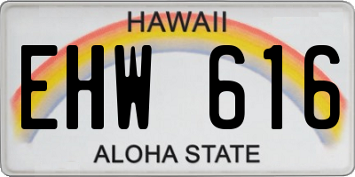 HI license plate EHW616
