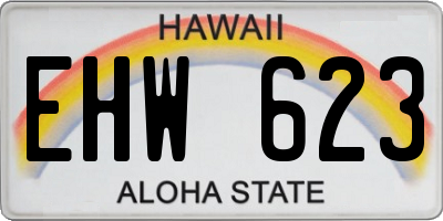 HI license plate EHW623