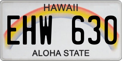 HI license plate EHW630