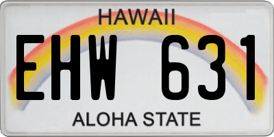 HI license plate EHW631