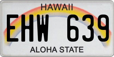HI license plate EHW639