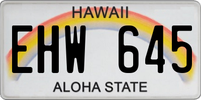 HI license plate EHW645