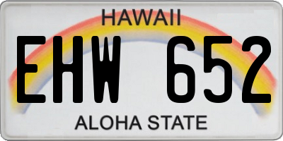 HI license plate EHW652
