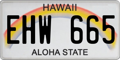 HI license plate EHW665