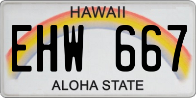 HI license plate EHW667