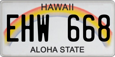 HI license plate EHW668