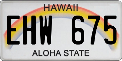 HI license plate EHW675