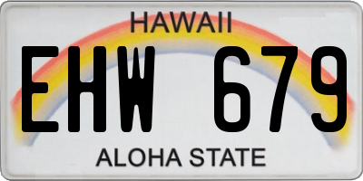 HI license plate EHW679