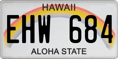 HI license plate EHW684