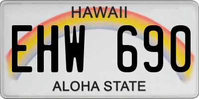 HI license plate EHW690