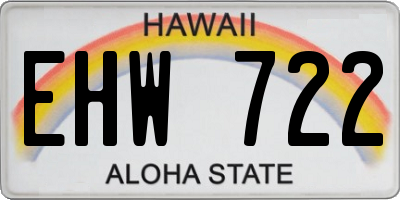 HI license plate EHW722