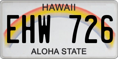 HI license plate EHW726