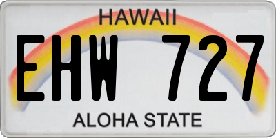 HI license plate EHW727