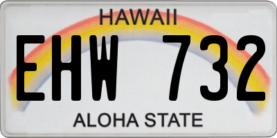 HI license plate EHW732