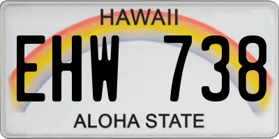 HI license plate EHW738