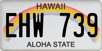 HI license plate EHW739