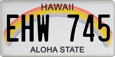 HI license plate EHW745