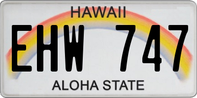 HI license plate EHW747