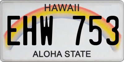 HI license plate EHW753