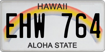 HI license plate EHW764